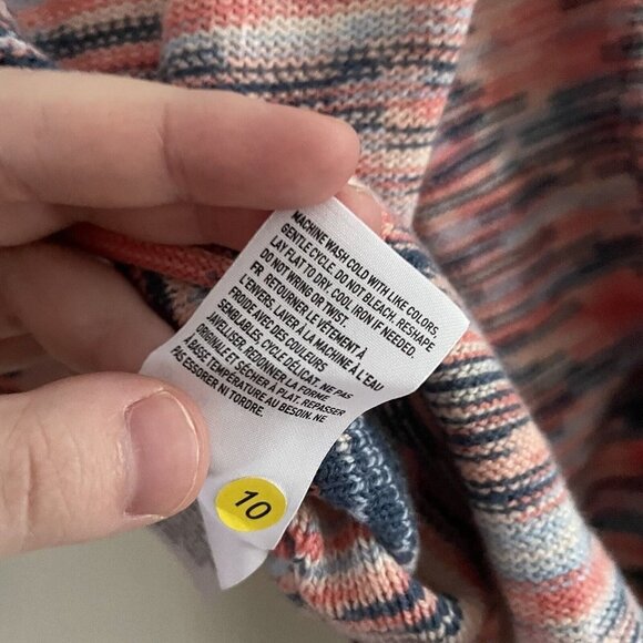 American Eagle Women M Space Dye Y2K 70s Bell Sleeve Ring-Front Sweater Top NWT - Picture 10 of 11